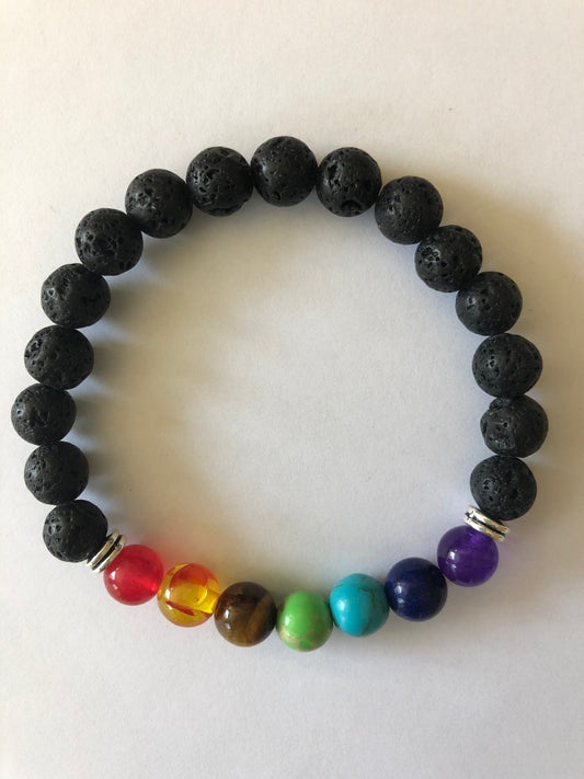 7 Chakras Lava Bead Aromatherapy Bracelet