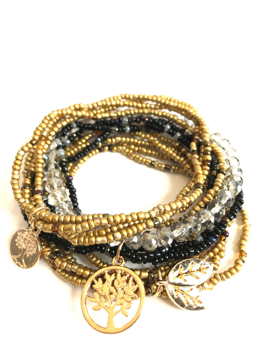 NOLA Football Fan Beaded Bracelet Stack 2