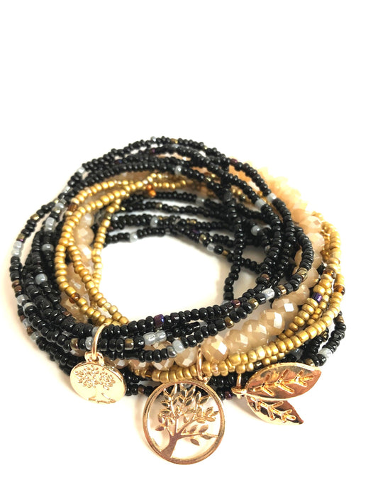 NOLA Football Fan Beaded Bracelet Stack 1